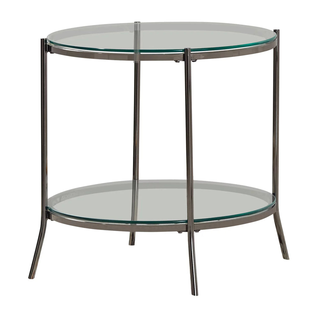 Round Glass Top End Table Y460