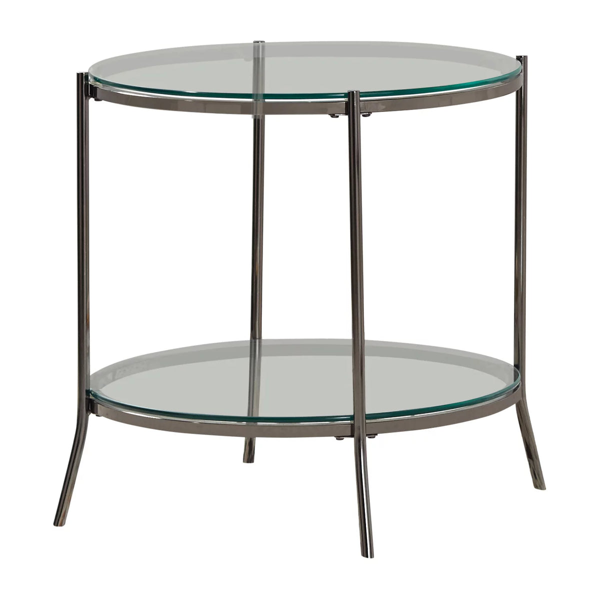 Round Glass Top End Table Y460