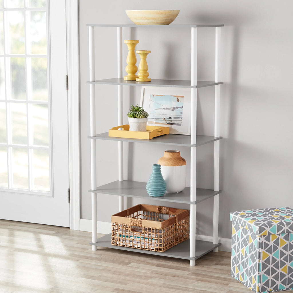 White 5-Shelf Storage Bookcase J125755