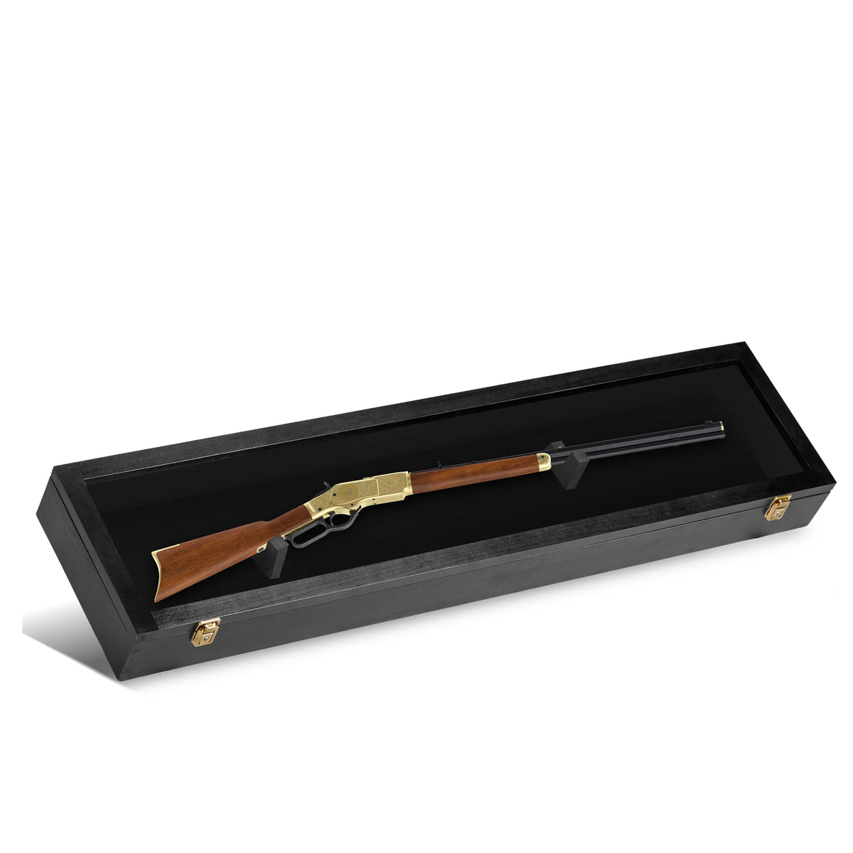 Clear Acrylic & Hardwood Gun Display Case U488