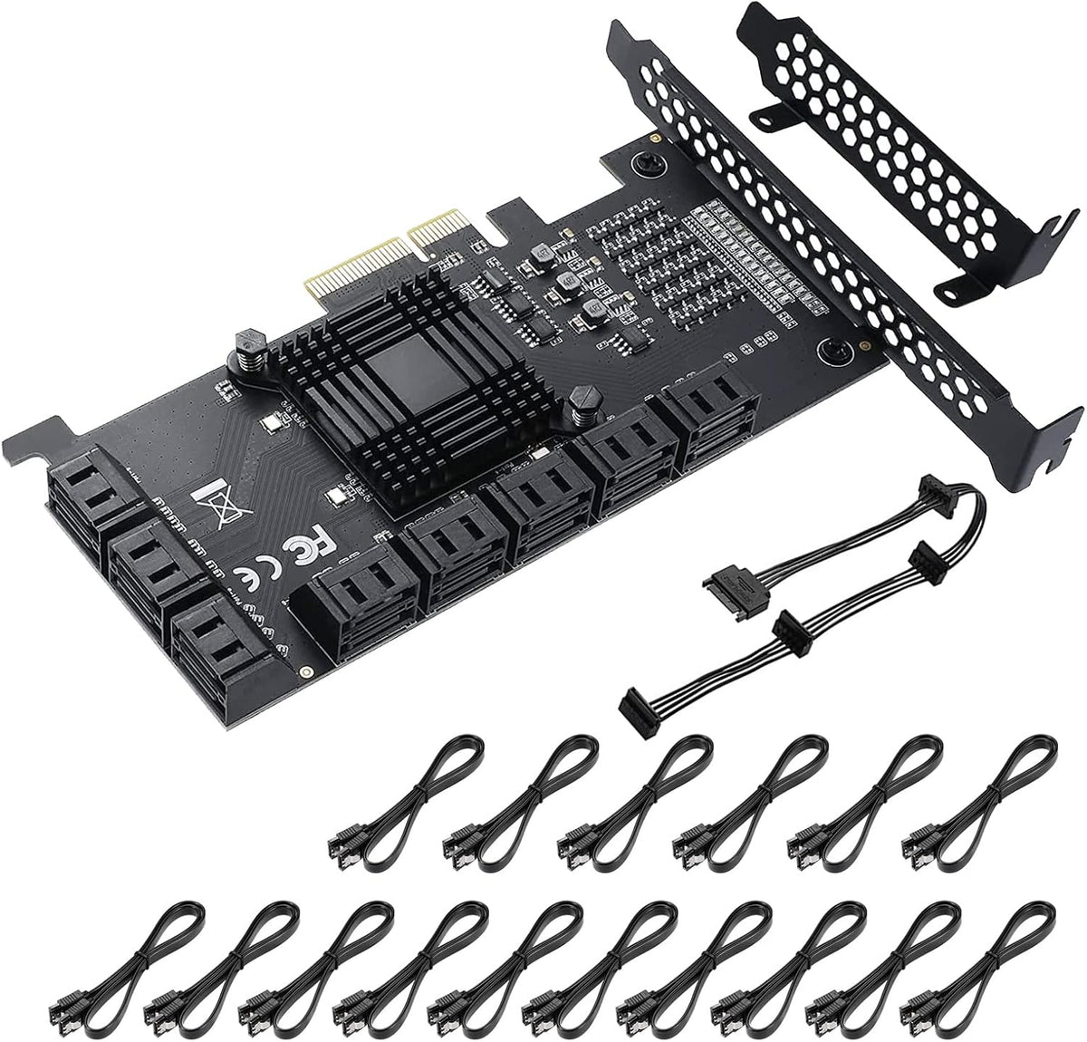 PCIE to SATA 3.0 6 Gbps Controller with 6 SATA Cables L873