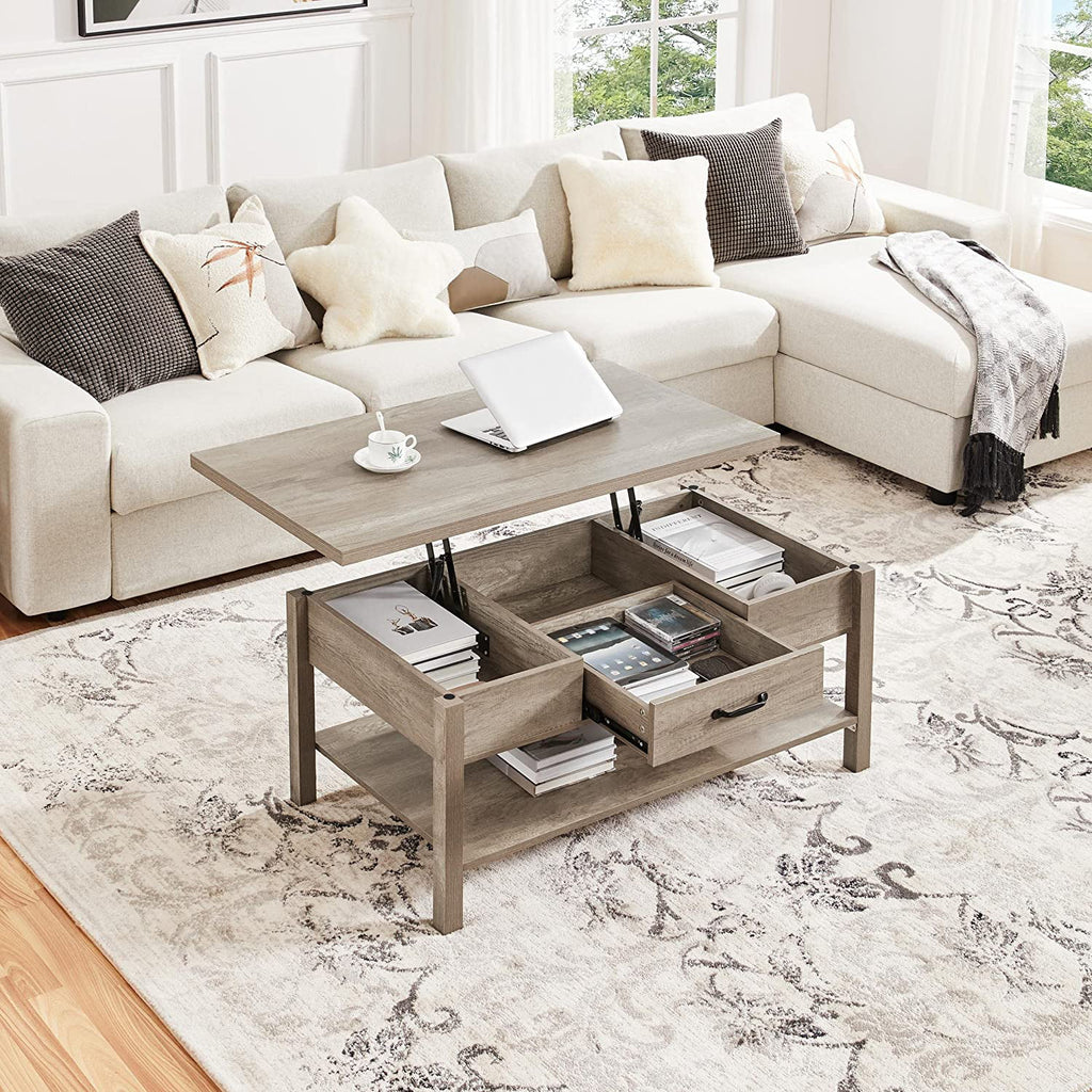 43in Lift Top Coffee Table with Storage Drawer I647