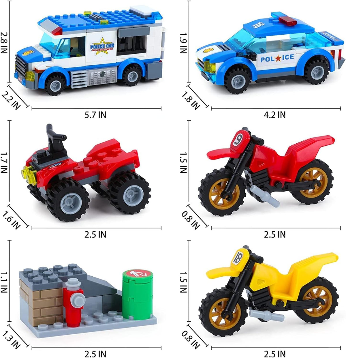 362 Pieces Police Car Building Block Set Pack of 2 J651