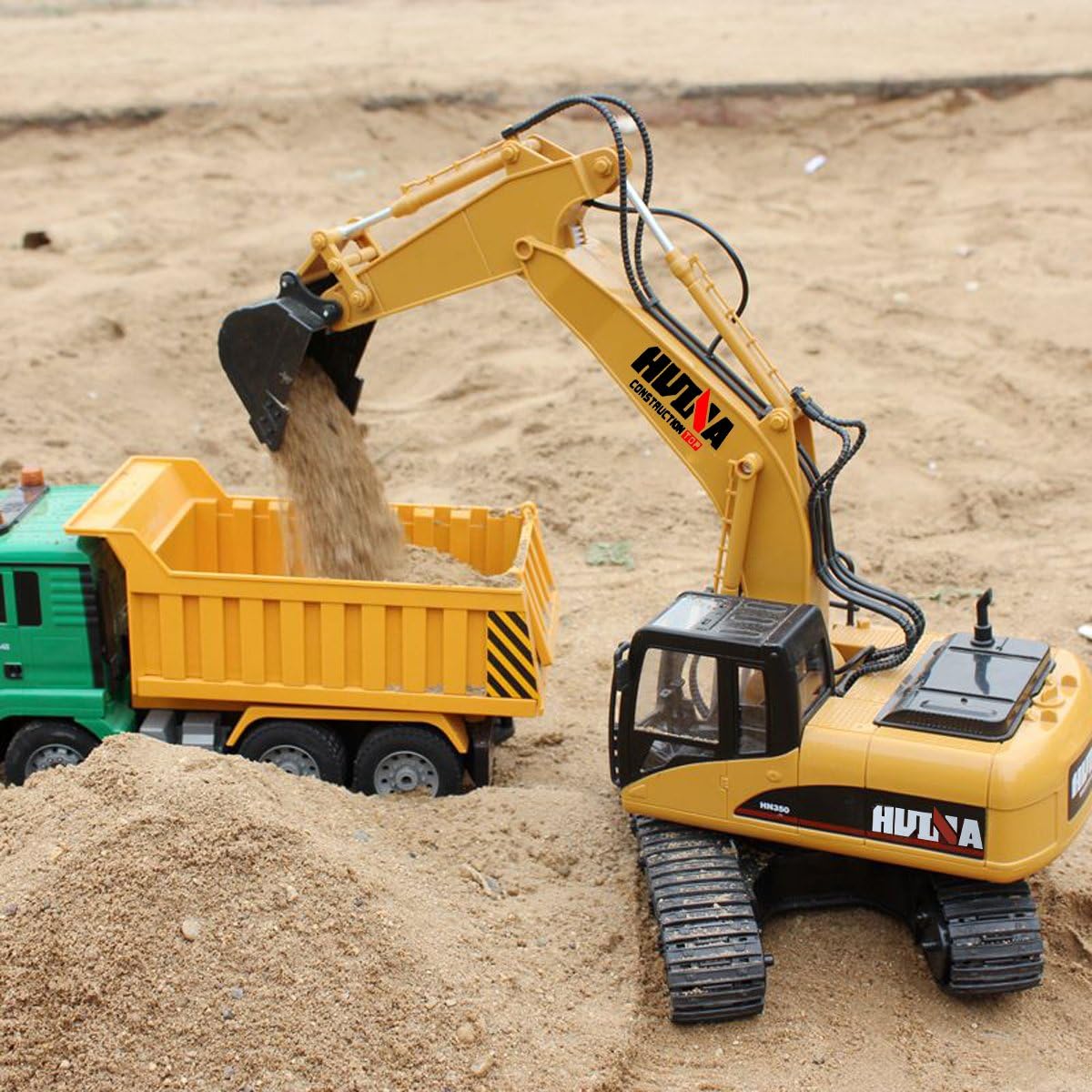 15 Channel RC Excavator Construction Vehicle Toy with Sound and Lights J214