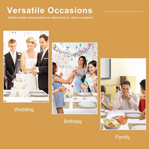 Gold Vinyl Placemats Set of 4 E8768