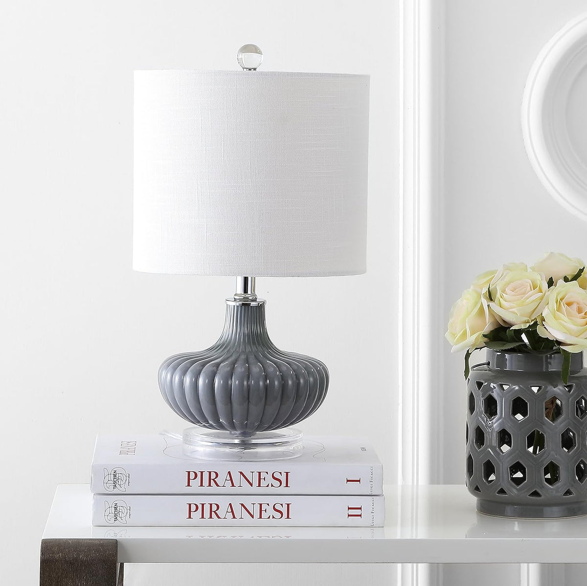 Gray Glass and Lucite LED Table Lamp A952