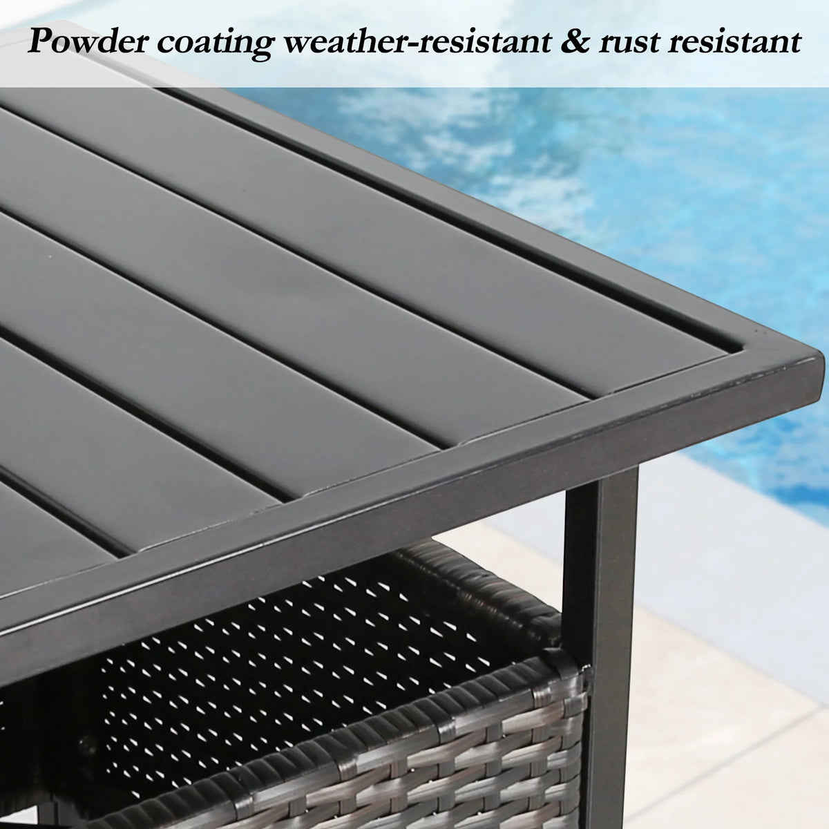 PE Wicker Umbrella Side Table Stand P2348