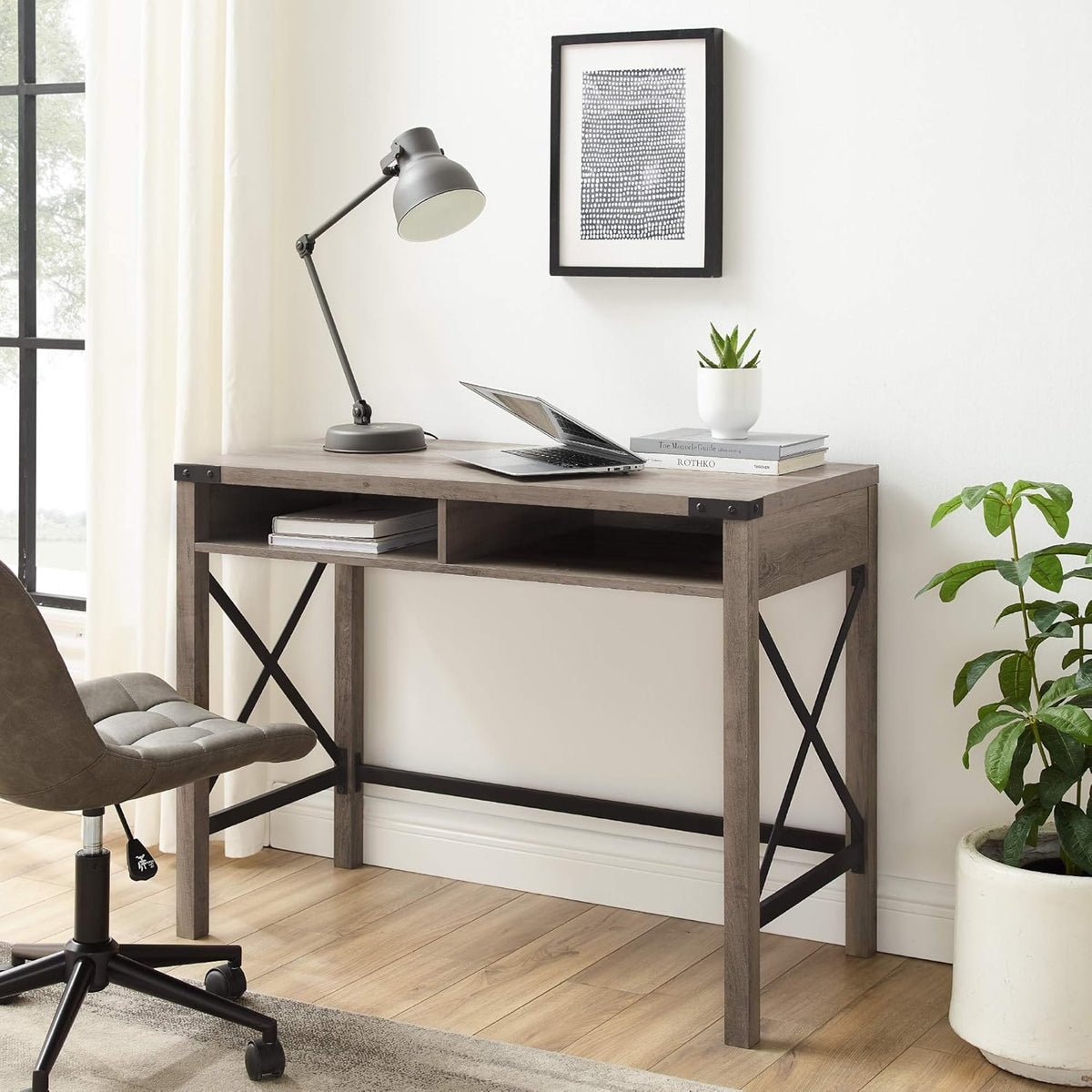 42 Inch Grey Wash Writing Desk S218765