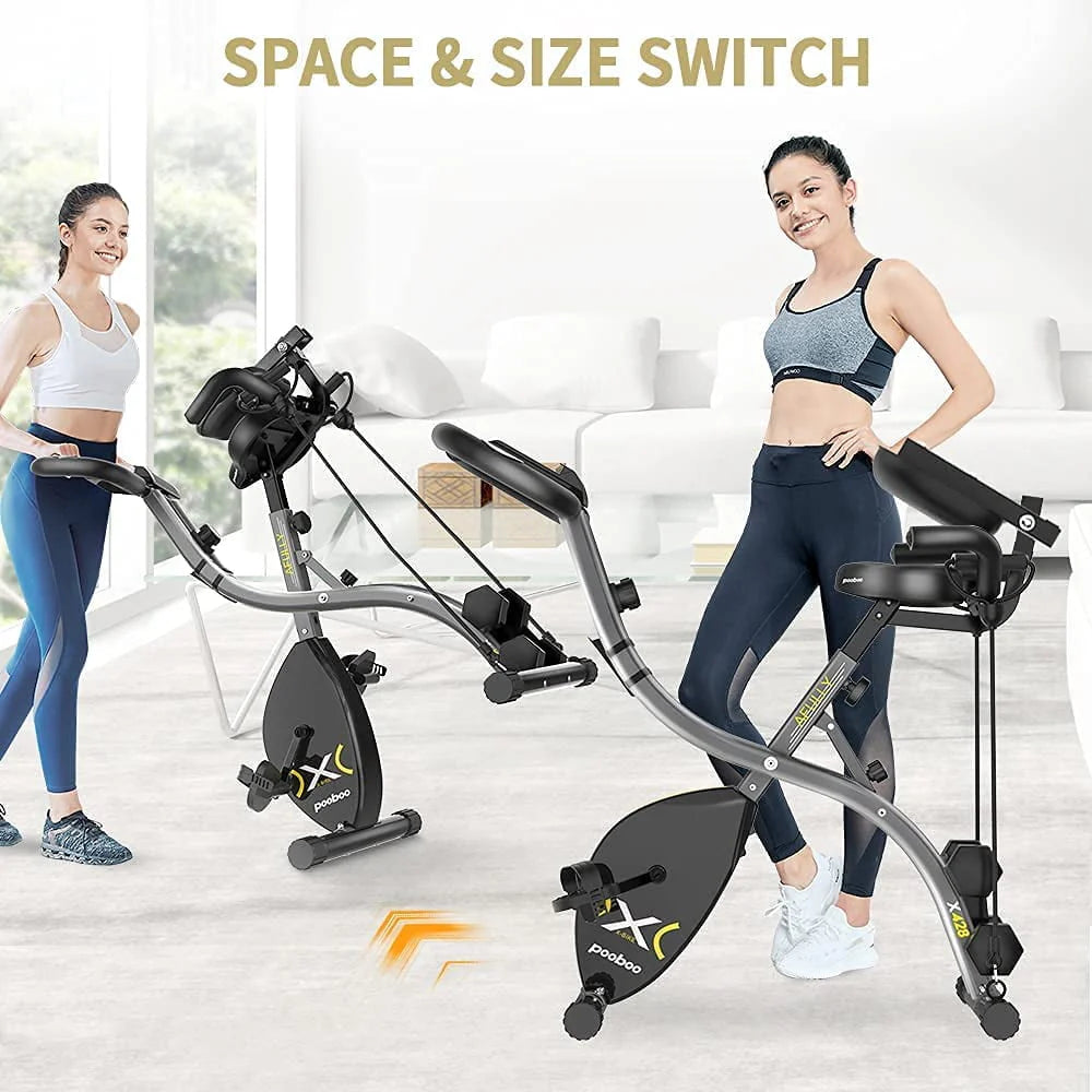 4-in-1 Folding Magnetic Exercise Bike T8195