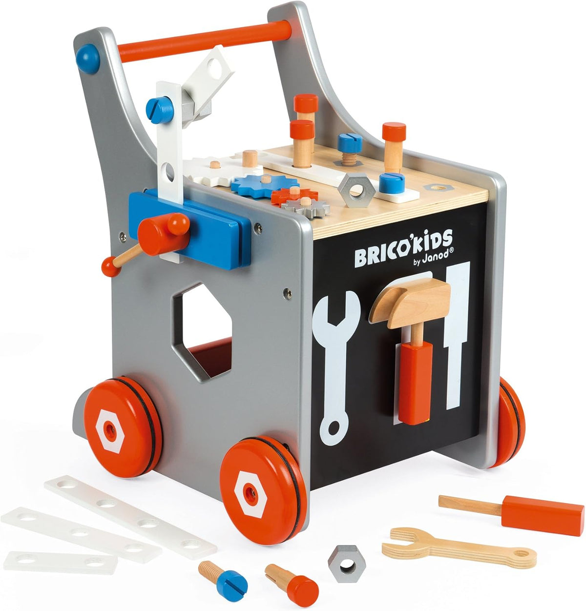 Magnetic Wood Tool Cart with 26 Accessories N7588