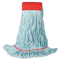 EchoMop with Looped-End Wet Head, Synthetic/Cotton, Medium, Blue, 12/Carton Q5490