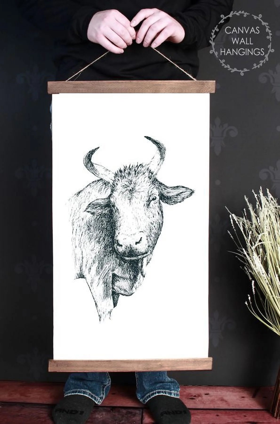 Canvas Farm Animal Sign 15x26-Inch S6441