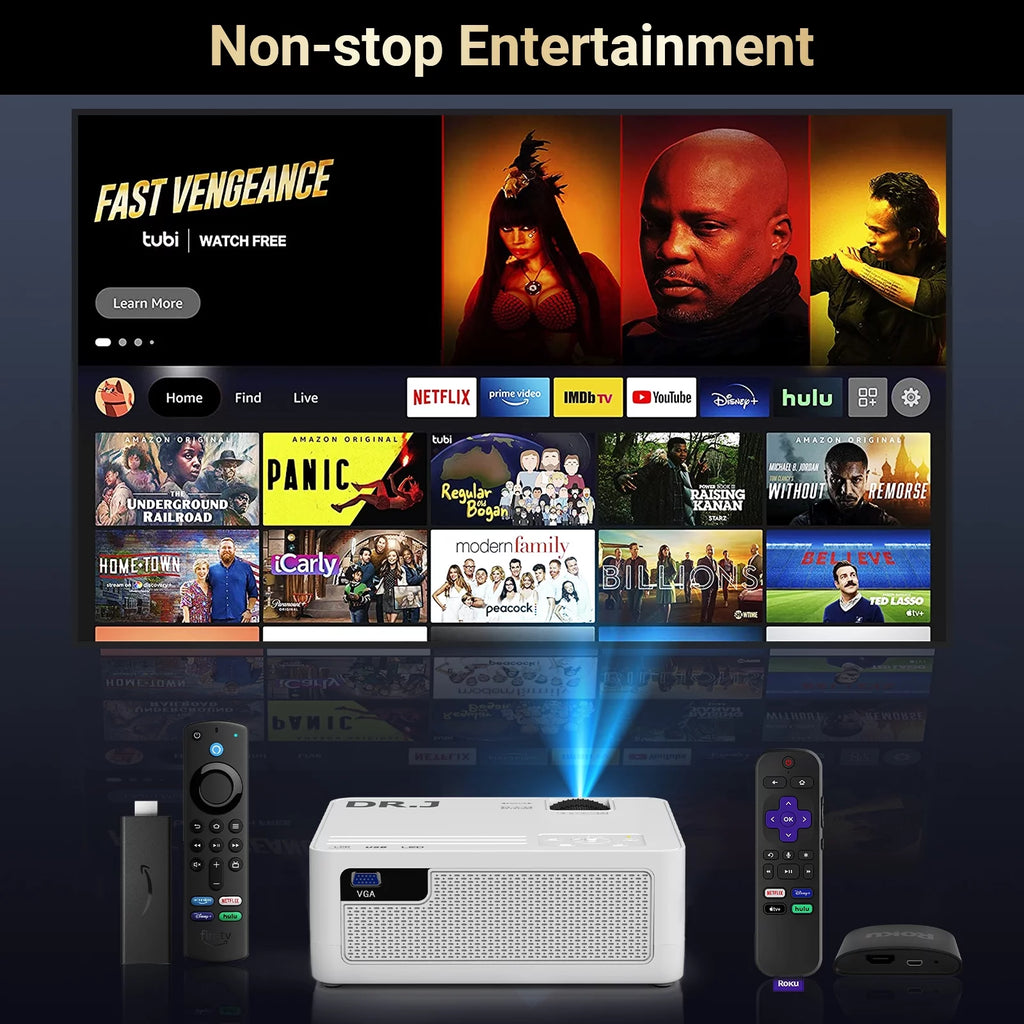 1080P 5G Wifi Bluetooth 5.1 4K Outdoor Movie Projector with 120 Screen G67787