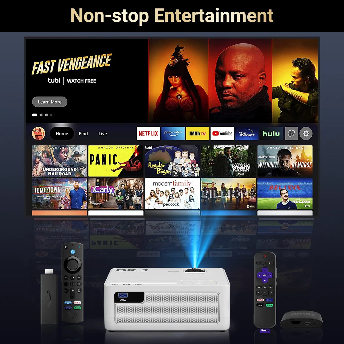 1080P 5G Wifi Bluetooth 5.1 4K Outdoor Movie Projector with 120 Screen G67787