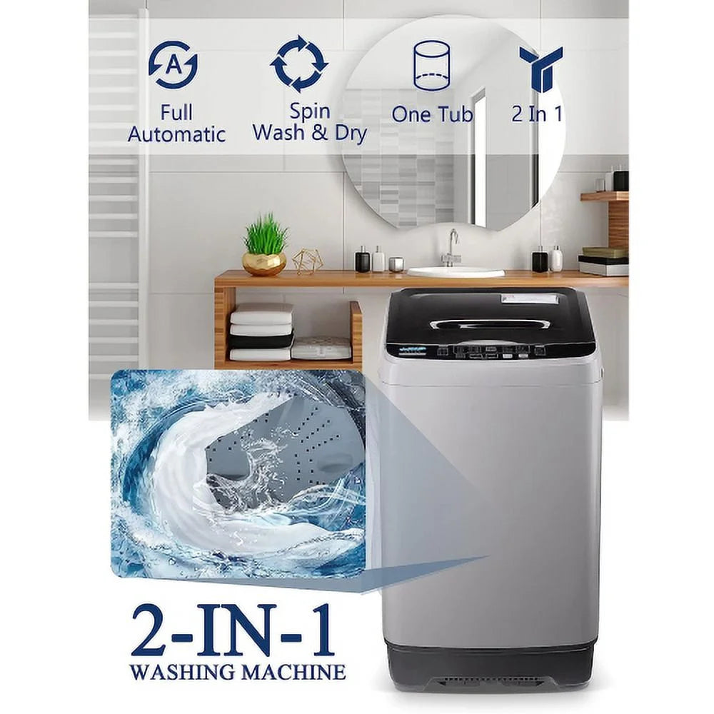 17.7 lbs Portable Compact Washing Machine with Drain Pump P9601