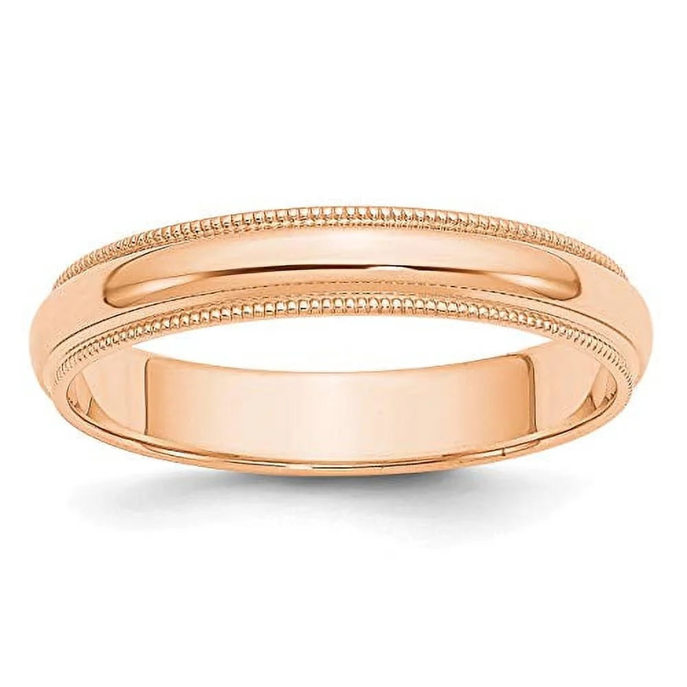 10K Rose Gold Half Round Band Ring S73949