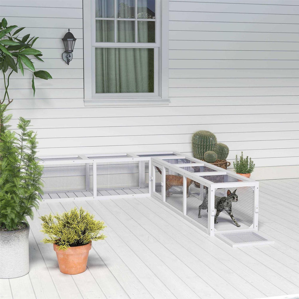 Long Extendable Wooden Outdoor Cat Tunnel U19708