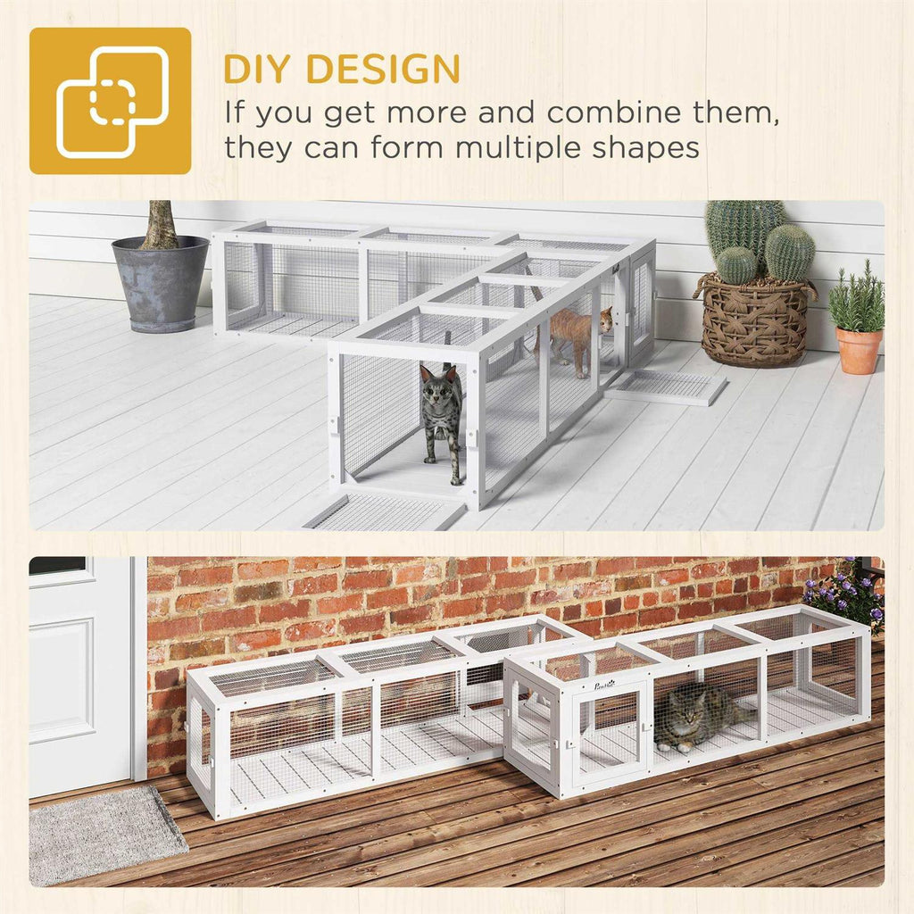 Long Extendable Wooden Outdoor Cat Tunnel U19708
