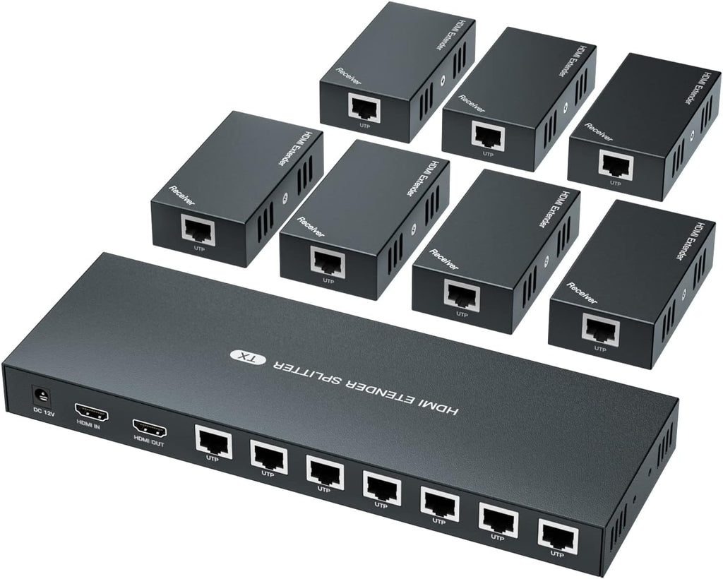 HDMI Extender Splitter 1x4 1080P@60Hz Over Cat 5E/6/7 Ethernet Cable 50m G1183