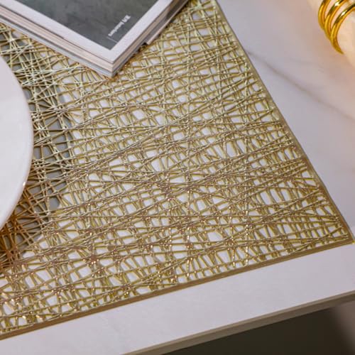 Gold Vinyl Placemats Set of 4 E8768