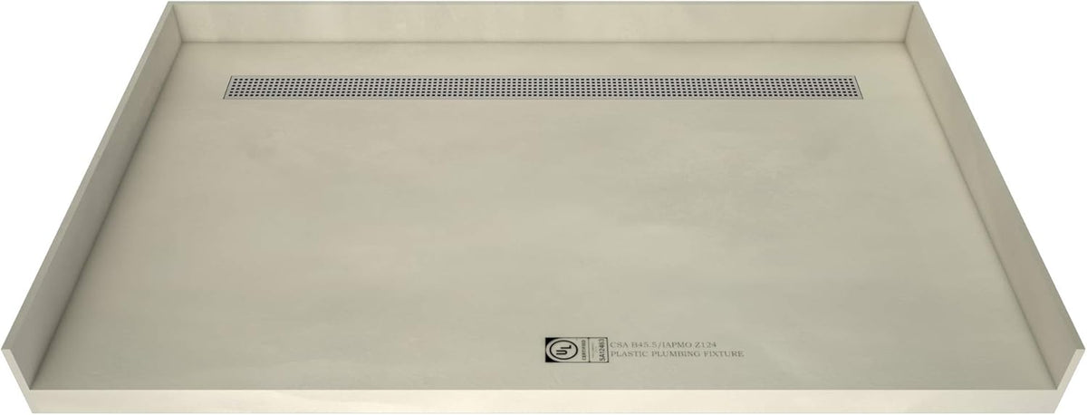 Barrier Free Shower Pan with Integrated Right PVC Drain, 30-Inch by 60-Inch D1354