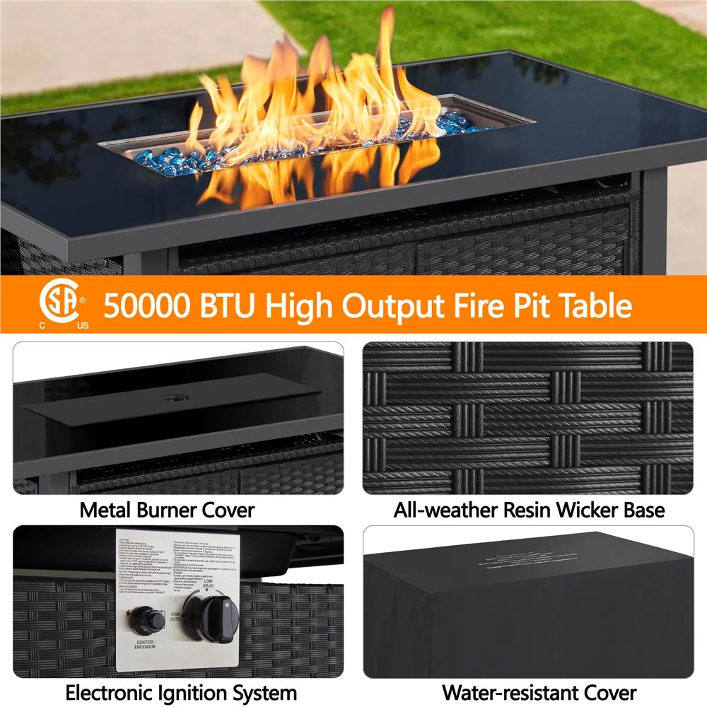 Black Propane Fire Pit Table N78242