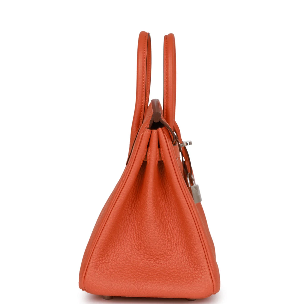 Orange Togo Palladium Hardware Handbag B777